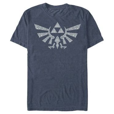 Men's Nintendo Legend of Zelda Hylian Crest Hidden Pattern  Graphic Tee Navy Blue Heather 3X Large