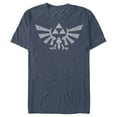 thumbnail image 1 of Men's Nintendo Legend of Zelda Hylian Crest Hidden Pattern Graphic Tee Navy Blue Heather 4X Large, 1 of 3