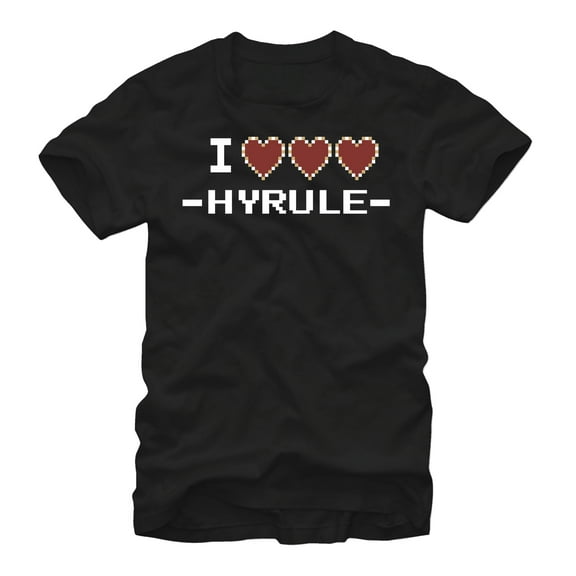 Men's Nintendo Legend of Zelda I Heart Hyrule  Graphic Tee Black Large