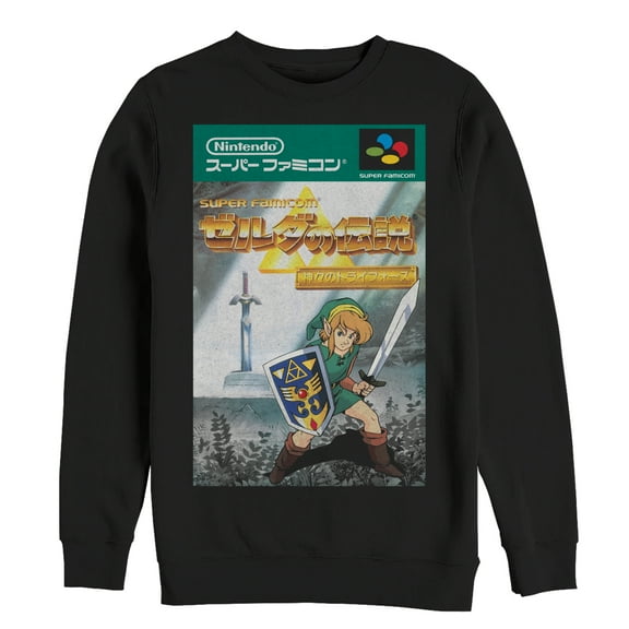 Men's Nintendo Legend of Zelda Japanese Cover Art Sweatshirt Black Large