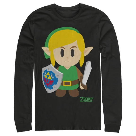 Men's Nintendo Legend of Zelda Link's Awakening Avatar  Long Sleeve Shirt Black Medium