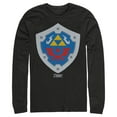 thumbnail image 1 of Men's Nintendo Legend of Zelda Link's Awakening Hylian Shield  Long Sleeve Shirt Black Small, 1 of 3