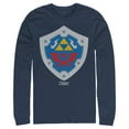 thumbnail image 1 of Men's Nintendo Legend of Zelda Link's Awakening Hylian Shield  Long Sleeve Shirt Navy Blue Small, 1 of 3