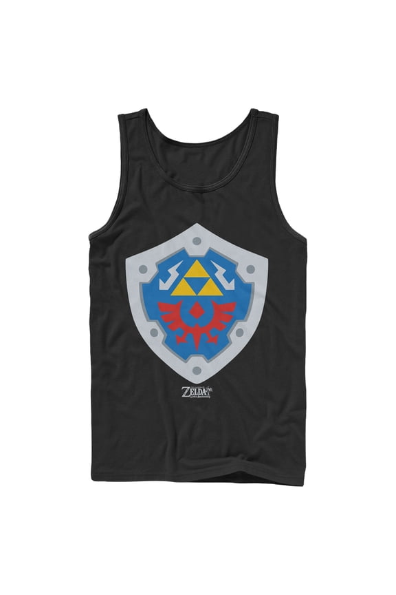 Men's Nintendo Legend of Zelda Link's Awakening Hylian Shield Tank Top Black Medium