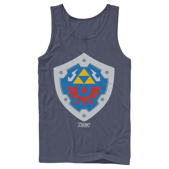Men's Nintendo Legend of Zelda Link's Awakening Hylian Shield Tank Top Navy Blue 2X Large