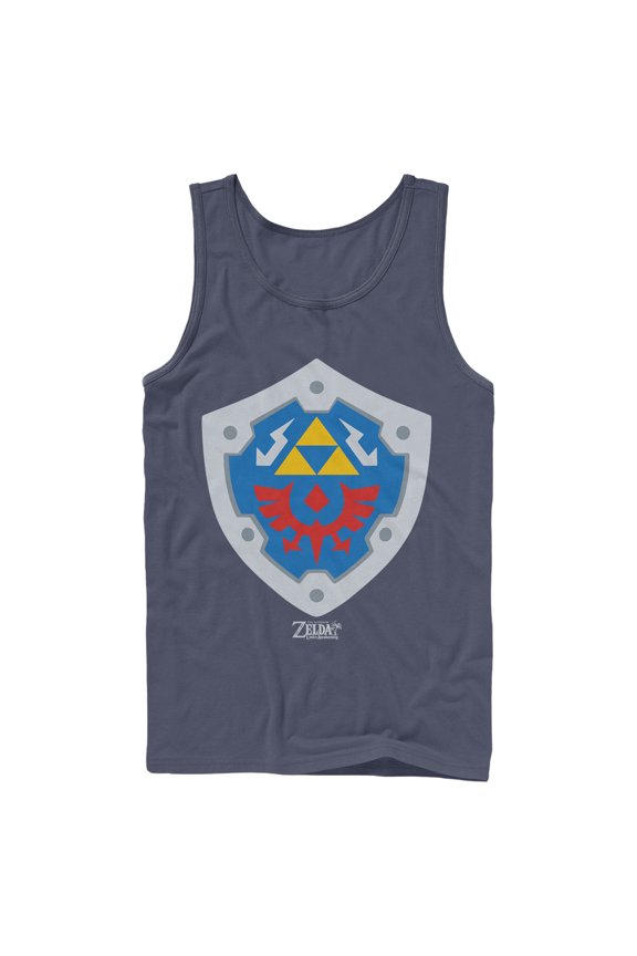 Men's Nintendo Legend of Zelda Link's Awakening Hylian Shield  Tank Top Navy Blue Small