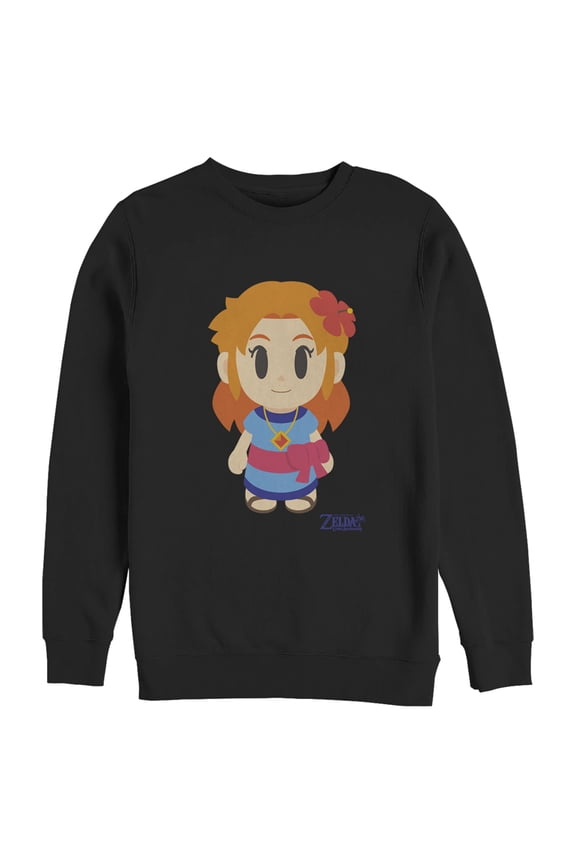 Men's Nintendo Legend of Zelda Link's Awakening Marin Avatar  Sweatshirt Black Medium