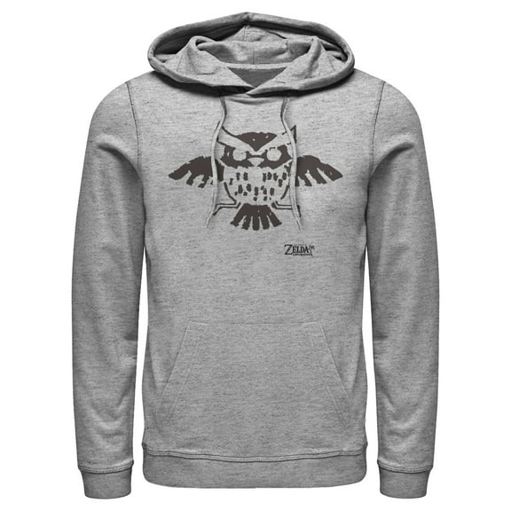 Men's Nintendo Legend of Zelda Link's Awakening Owl Hieroglyphic  Pull Over Hoodie Athletic Heather Small