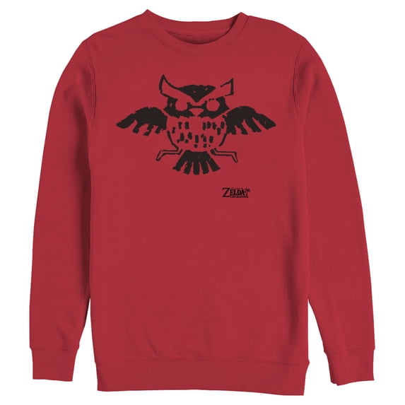 Men's Nintendo Legend of Zelda Link's Awakening Owl Hieroglyphic Sweatshirt Red 2X Large