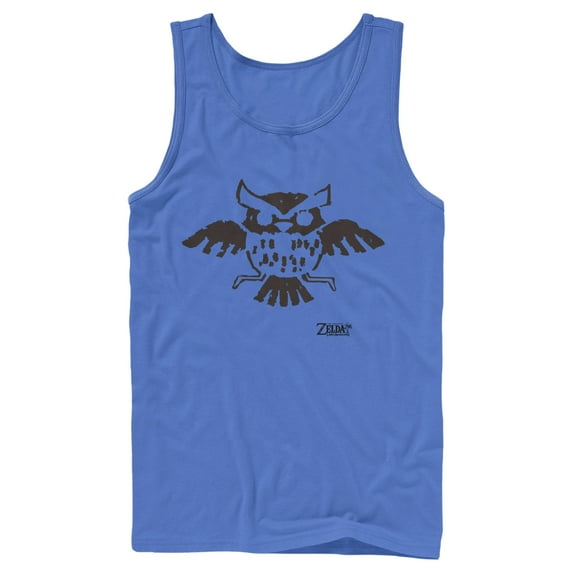 Men's Nintendo Legend of Zelda Link's Awakening Owl Hieroglyphic Tank Top Royal Blue X Large