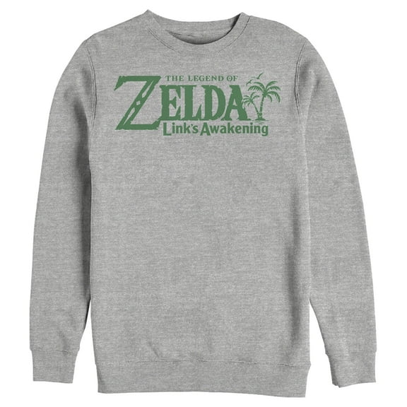 Men's Nintendo Legend of Zelda Link's Awakening Palm Logo  Sweatshirt Athletic Heather 2X Large