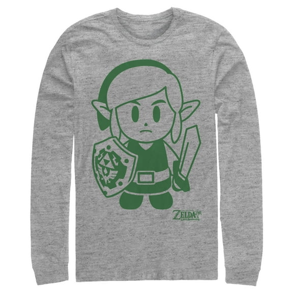 Men's Nintendo Legend of Zelda Link's Awakening Sleek Avatar Long Sleeve Shirt Athletic Heather Large