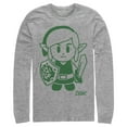 thumbnail image 1 of Men's Nintendo Legend of Zelda Link's Awakening Sleek Avatar Long Sleeve Shirt Athletic Heather Medium, 1 of 3
