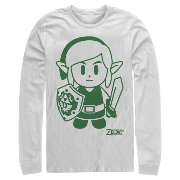 Men's Nintendo Legend of Zelda Link's Awakening Sleek Avatar Long Sleeve Shirt White Large