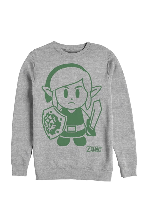 Men's Nintendo Legend of Zelda Link's Awakening Sleek Avatar  Sweatshirt Athletic Heather 3X Large