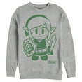 thumbnail image 1 of Men's Nintendo Legend of Zelda Link's Awakening Sleek Avatar  Sweatshirt Athletic Heather Large, 1 of 3