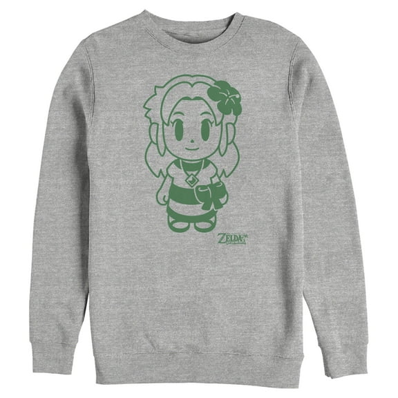Men's Nintendo Legend of Zelda Link's Awakening Sleek Marin Avatar Sweatshirt Athletic Heather 2X Large