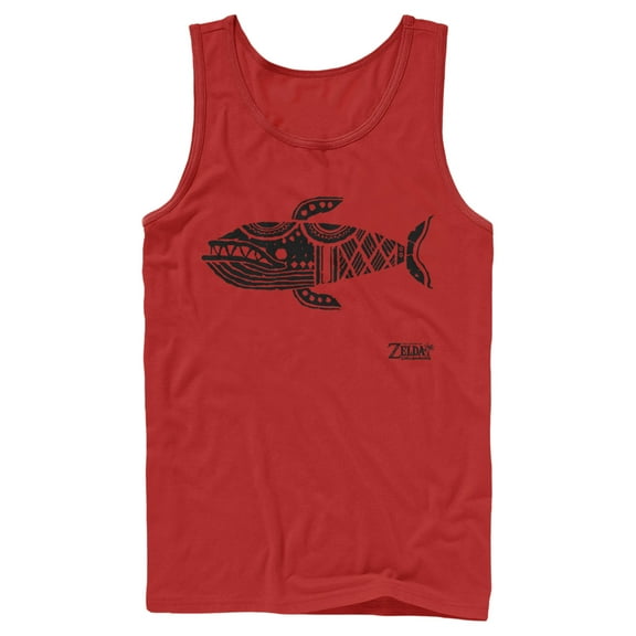 Men's Nintendo Legend of Zelda Link's Awakening Whale Hieroglyphic Tank Top Red Large