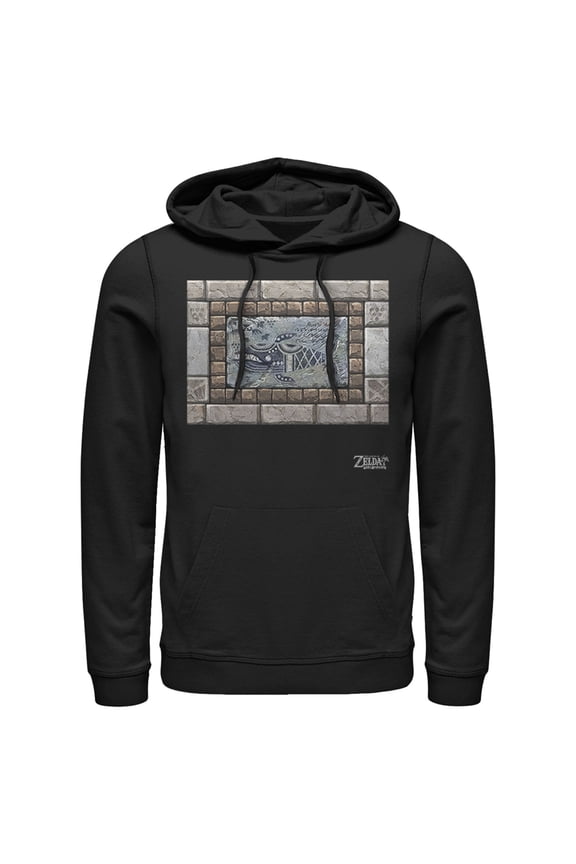 Men's Nintendo Legend of Zelda Link's Awakening Whale Stone Tablet  Pull Over Hoodie Black 2X Large
