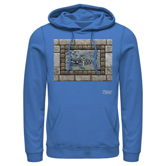 Men's Nintendo Legend of Zelda Link's Awakening Whale Stone Tablet Pull Over Hoodie Royal Blue Large