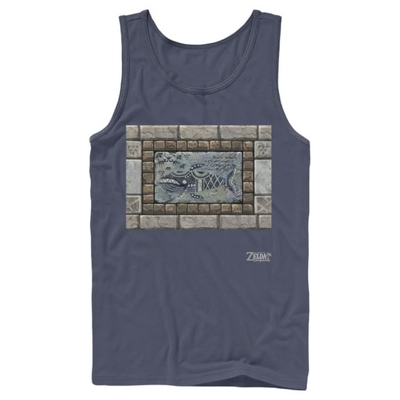 Men's Nintendo Legend of Zelda Link's Awakening Whale Stone Tablet  Tank Top Navy Blue Medium