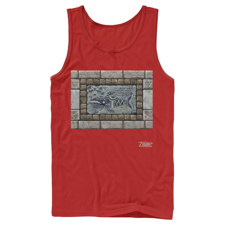 Men's Nintendo Legend of Zelda Link's Awakening Whale Stone Tablet Tank Top  Red Medium 