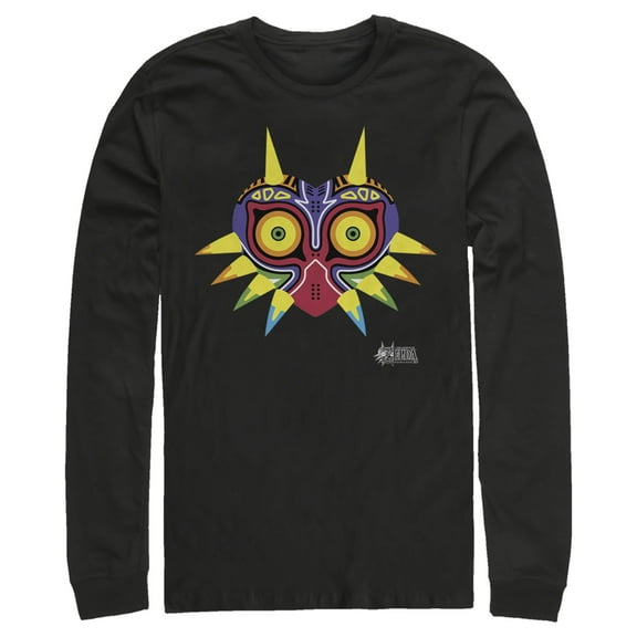 Men's Nintendo Legend of Zelda Majora's Mask Design  Long Sleeve Shirt Black X Large