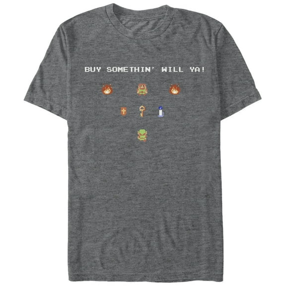 Men's Nintendo Legend of Zelda Merchant Buy Something Graphic Tee Charcoal Heather Medium
