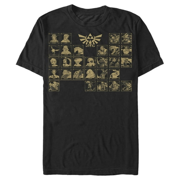 Men's Nintendo Legend of Zelda Ocarina Periodic Table  Graphic Tee Black 2X Large