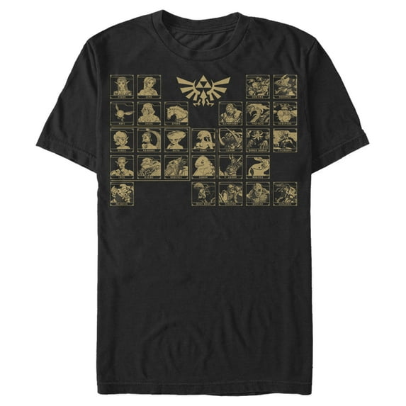 Men's Nintendo Legend of Zelda Ocarina Periodic Table Graphic Tee Black 5X Large