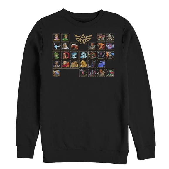 Men's Nintendo Legend of Zelda Ocarina Periodic Table Sweatshirt Black Medium