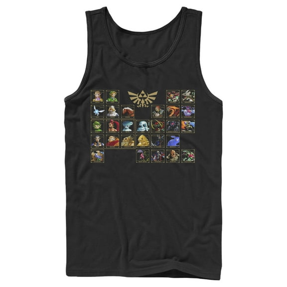 Men's Nintendo Legend of Zelda Ocarina Periodic Table  Tank Top Black X Large