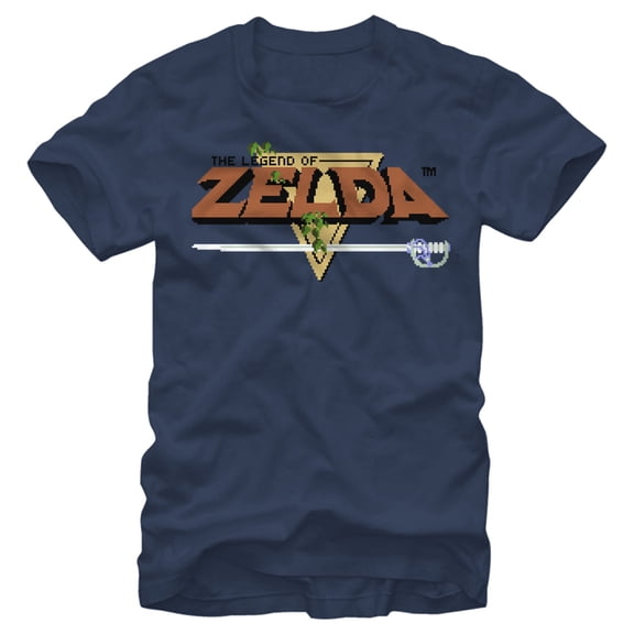 Men's Nintendo Legend of Zelda Original Title Graphic Tee Navy Blue Large