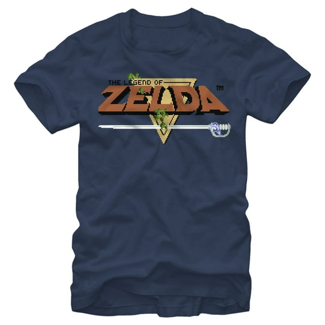 Men's Nintendo Legend of Zelda Original Title  Graphic Tee Navy Blue Medium