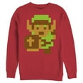 thumbnail image 1 of Men's Nintendo Legend of Zelda Pixel Link Sweatshirt Red Large, 1 of 3
