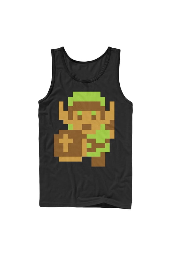 Men's Nintendo Legend of Zelda Pixel Link Tank Top Black X Large