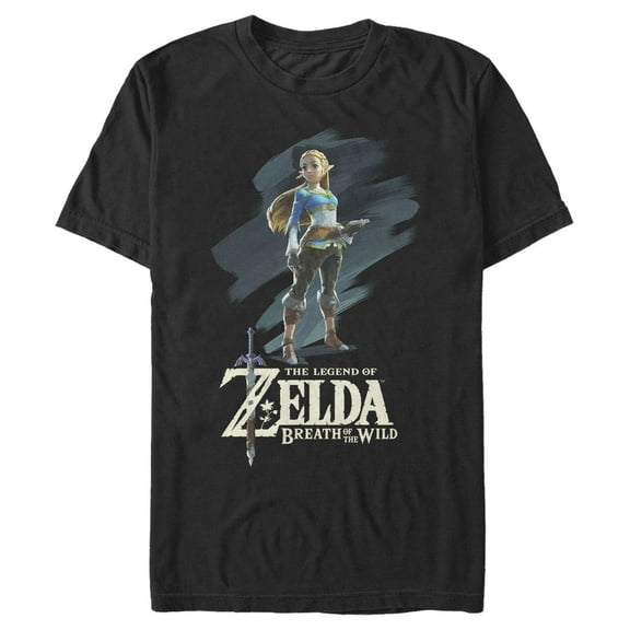 Men's Nintendo Legend of Zelda Princess Oil Paint  Graphic Tee Black Small