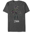 thumbnail image 1 of Men's Nintendo Legend of Zelda Rainbow Dot Link Graphic Tee Charcoal Heather 2X Large, 1 of 4