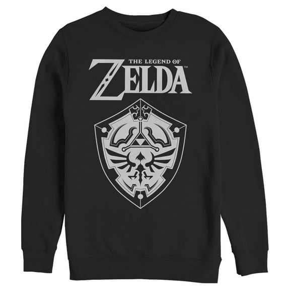 Men's Nintendo Legend of Zelda Shield  Sweatshirt Black 3X Large
