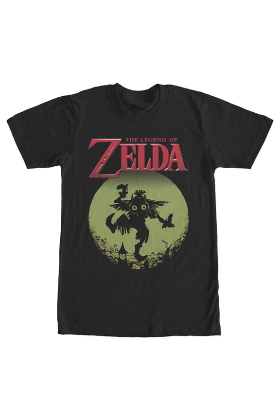 Men's Nintendo Legend of Zelda Skull Kid in the Moon Graphic Tee Black 3X Large