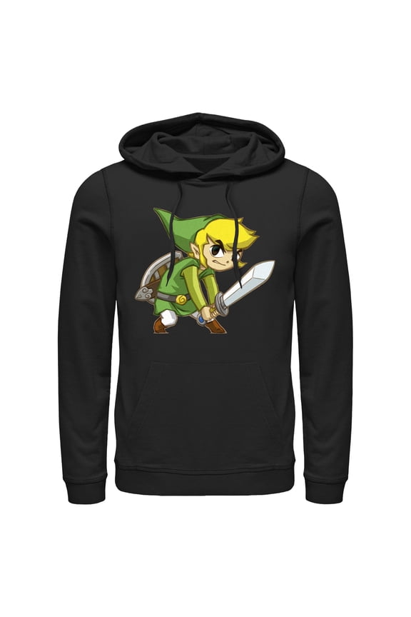 Men's Nintendo Legend of Zelda Spirit Tracks Link  Pull Over Hoodie Black Medium