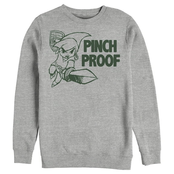 Men's Nintendo Legend of Zelda St. Patrick's Day Link Pinch Proof  Sweatshirt Athletic Heather Small