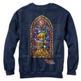 thumbnail image 1 of Men's Nintendo Legend of Zelda Stained Glass  Sweatshirt Navy Blue Small, 1 of 3