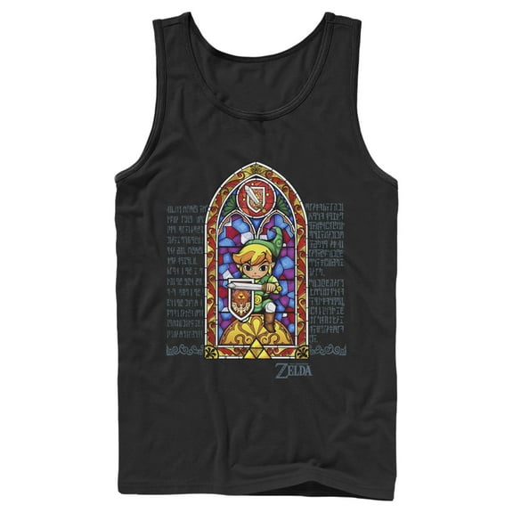 Men's Nintendo Legend of Zelda Stained Glass  Tank Top Black Small