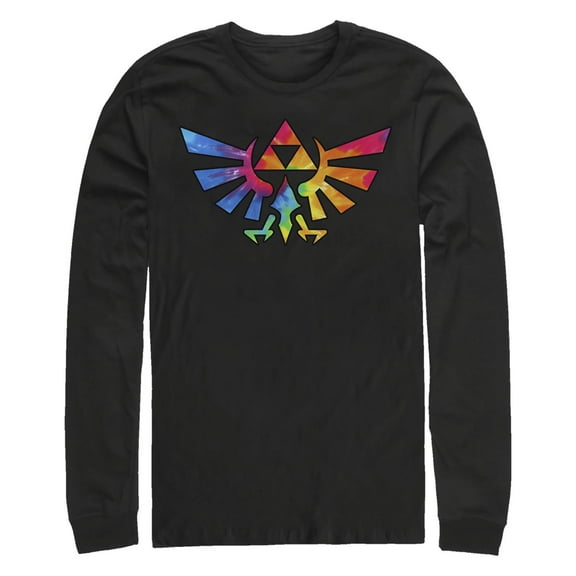 Men's Nintendo Legend of Zelda Tie Dye Crest Long Sleeve Shirt