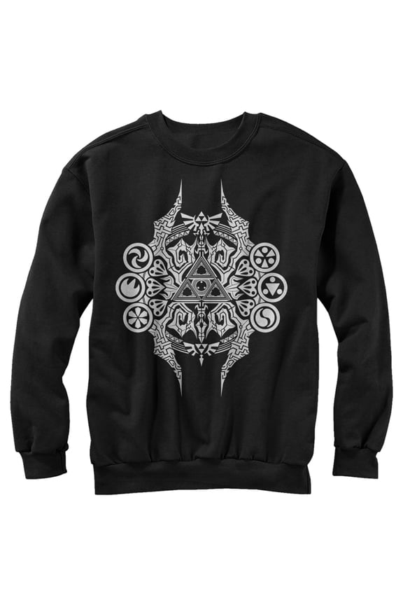 Men's Nintendo Legend of Zelda Triforce Design Sweatshirt Black Medium