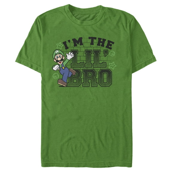 Men's Nintendo Lil' Bro Luigi  Graphic Tee Kelly Green 3X Large