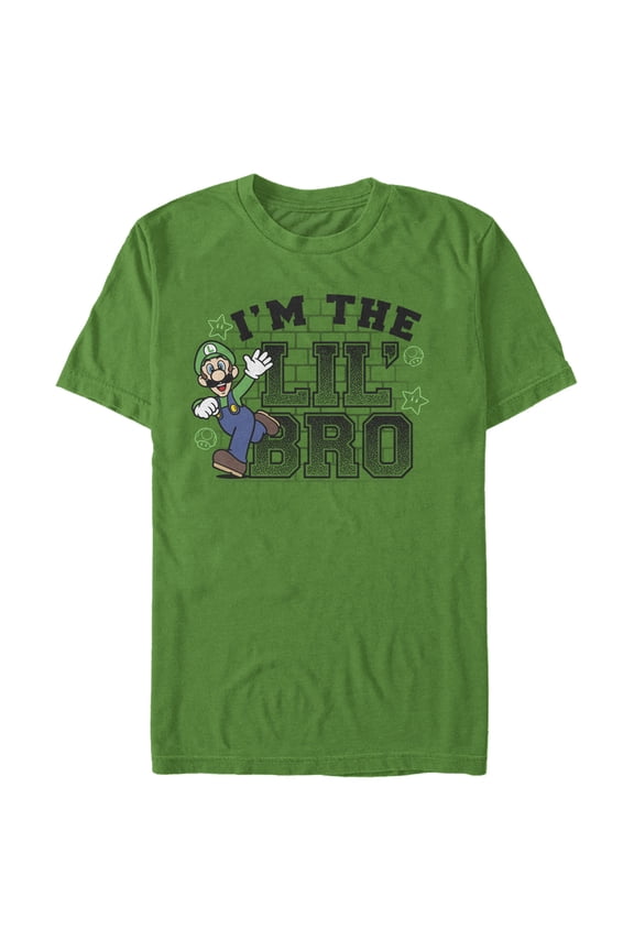 Men's Nintendo Lil' Bro Luigi Graphic Tee Kelly Green X Large