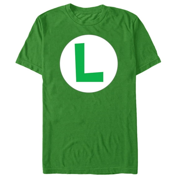 Men's Nintendo Luigi Circle Icon  Graphic Tee Kelly Green Small