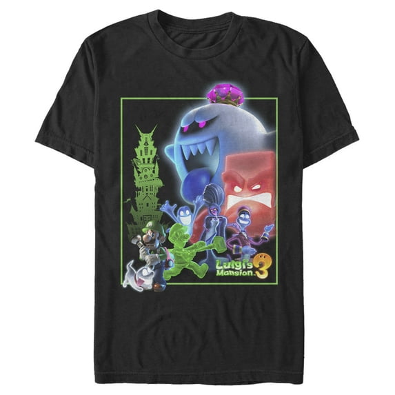 Men's Nintendo Luigi's Mansion Mash-up Graphic Tee Black Large